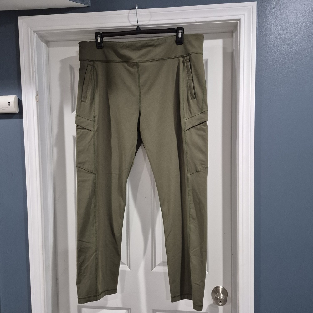 Duluth NoGA Pants Womens XXL Green Namastash Stretch Cargo Slim Leg Outdoor 31"